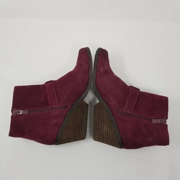 Very Volatile Melina Burgundy Suede Leather Boots 8 - Picture 5 of 9